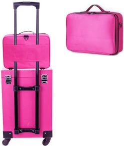 Cosmetica Koffer - Make-up Koffer Met Verstelbare Vakken - Visagie En Nagelstyliste Beauty Koffer - 37x27x13CM - Roze -GlowBelle Verkoopwinkel 1025x1200 3