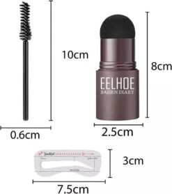 Wenkbrauw Stempel- Poeder - Herbruikbaar - Donker Bruin - Wenkbrauwstempel- Inclusief Sjablonen - Natuurlijke Kleur- Vegan | Eyebrow Powder | Cadeau Voor Haar -GlowBelle Verkoopwinkel 1065x1200 2