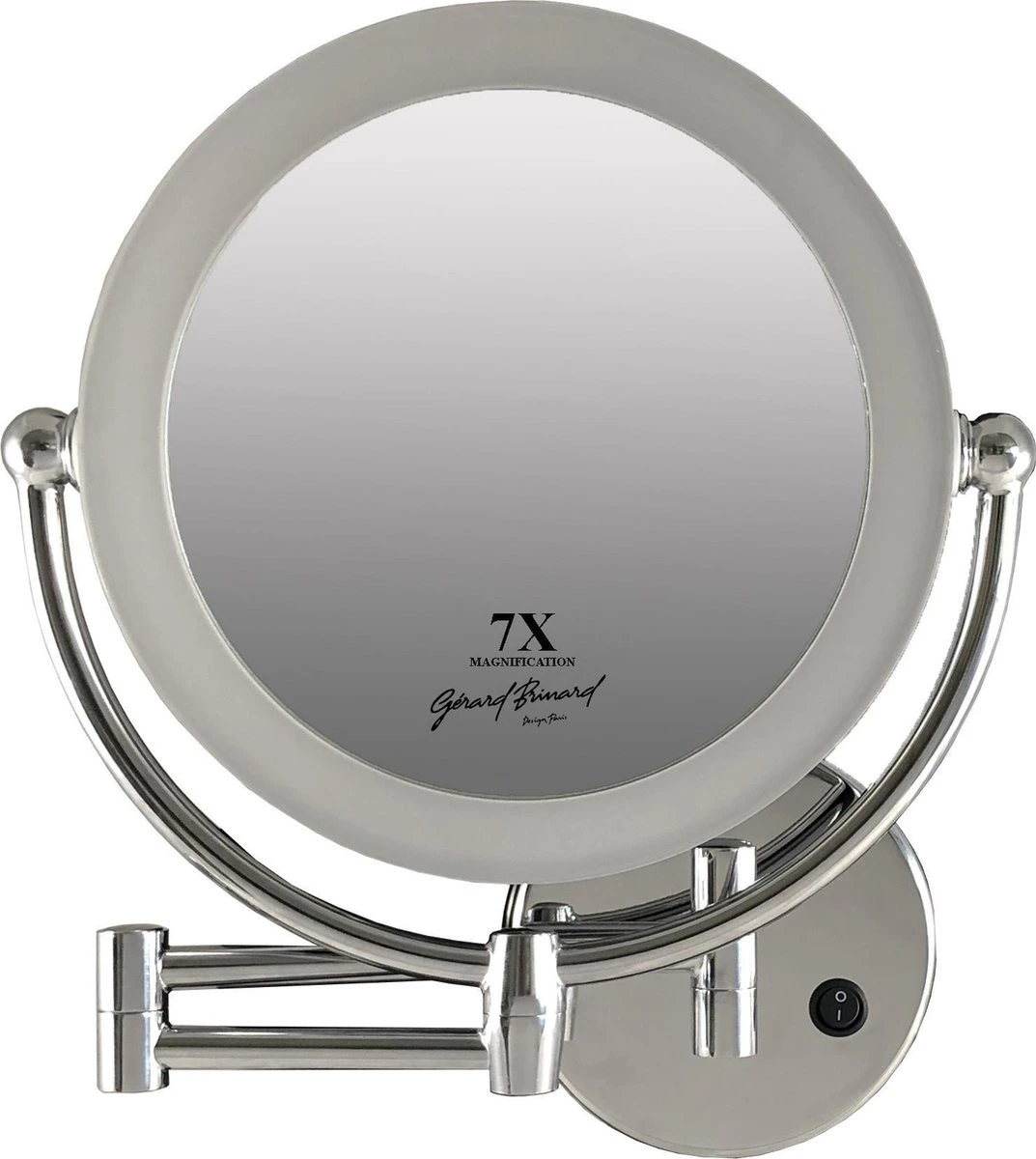 Metalen Verlichte Wand Knik Arm Badkamer LED Spiegel Chroom, Dubbelzijdig Verlicht, 7x Vergroting 22cm Doorsnee, Inculsief 4x AA Batterijen En Stroomkabel(USB). 1 Metalen Verlichte Wand Knik Arm Badkamer LED Spiegel Chroom, Dubbelzijdig Verlicht, 7x Vergroting 22cm Doorsnee, Inculsief 4x AA Batterijen En Stroomkabel(USB).