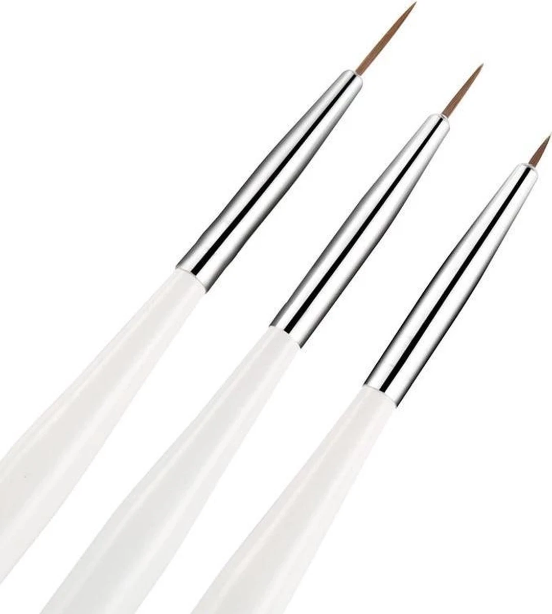 Merkloos Nail Art 3 Witte Penselen - Kwast - Eyelinerkwast - Liner - Brush - Fineliner - Totaal 3 Kwasten 3 Merkloos Nail Art 3 Witte Penselen - Kwast - Eyelinerkwast - Liner - Brush - Fineliner - Totaal 3 Kwasten - Afbeelding 3