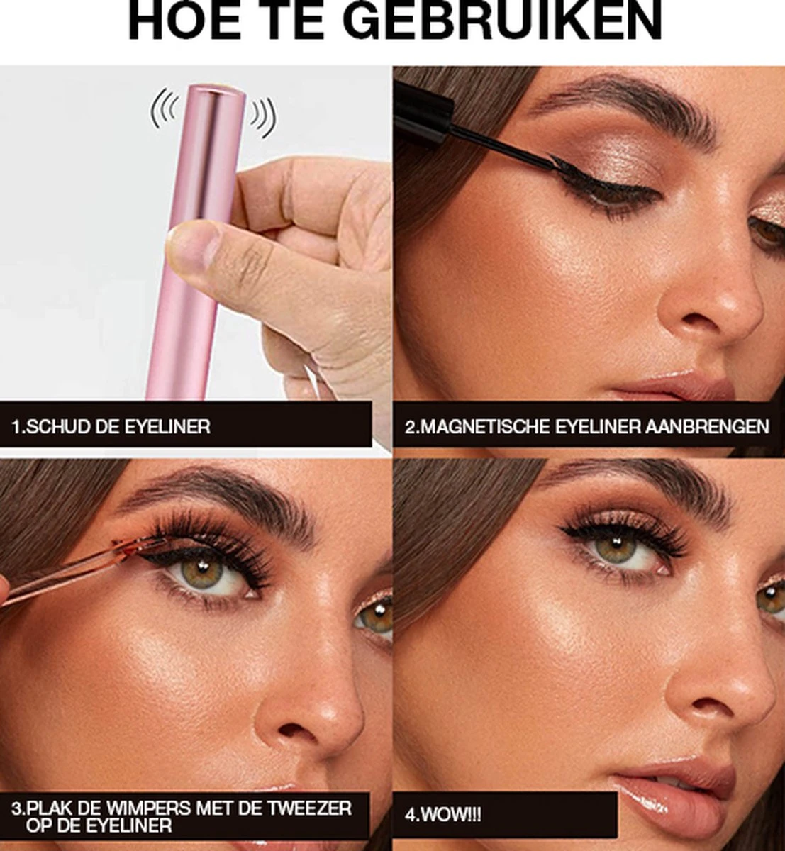 Merkloos Magnetische Wimpers - Natuurlijke Look - Magnetische Nep Wimpers Met 2 Magnetic Eyeliners En Applicator - Valse Wimpers - Magnetic Lashes - Magnetische Wimpers Set - 3D Fake Lashes 4 Merkloos Magnetische Wimpers - Natuurlijke Look - Magnetische Nep Wimpers Met 2 Magnetic Eyeliners En Applicator - Valse Wimpers - Magnetic Lashes - Magnetische Wimpers Set - 3D Fake Lashes - Afbeelding 4
