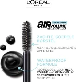 L’Oréal Paris Air Mega Volume Mascara - 01 Black Waterproof - Mega Volume Mascara - 9.4 Ml -GlowBelle Verkoopwinkel 1117x1200 4
