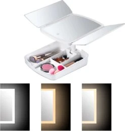 Merkloos Make-up Organizer Met Spiegel En LED Van METU-Online - Make Up Opberger - Make Up Spiegel Met Led Lamp - Makeup Opbergdoos - Make-up Spiegel Wit - Make Up Spiegel Met Verlichting En Usb - Make Up Koffer - Make Up Tafel - Make Up Organizer -GlowBelle Verkoopwinkel 1140x1200 4