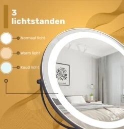 Great's® Make Up Spiegel Met LED Verlichting - ⌀ 40cm - Visagie Spiegel Rond - Extra Close Up Spiegeltje 10x - Zwart -GlowBelle Verkoopwinkel 1157x1200 2