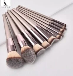 San Vitale® - Luxe Professionele Make Up Kwasten Set - Make Up Brush - Vegan Penselen - Inclusief Pouch - Make Up Pouch Met 10-delig Penselen Set - Champagne/goud -GlowBelle Verkoopwinkel 1160x1200 6