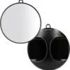 Femas Handspiegel - Hand Mirror - Kappersspiegel - 29 Cm Rond - Zwart