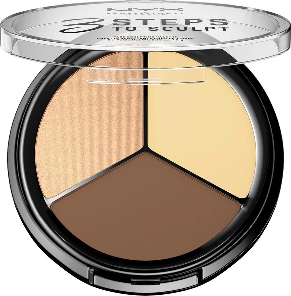 NYX Professional Makeup 3 Steps To Sculpt Face Sculpting Palette - Light 3STS02 - Highlighter En Contouring Make-up - 15 Gr 2 NYX Professional Makeup 3 Steps To Sculpt Face Sculpting Palette - Light 3STS02 - Highlighter En Contouring Make-up - 15 Gr - Afbeelding 2
