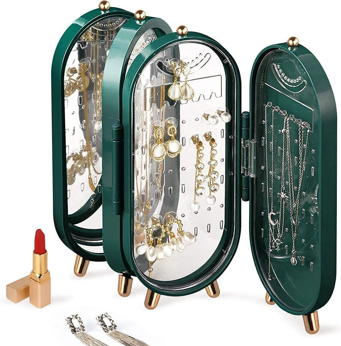 PIXMY® - Groen - Sieradenhouder - Oorbellenrekje - Sieradenrekje - Sieraden Organizer - Sieraden Doos - Sieraden Opbergen 1 PIXMY® - Groen - Sieradenhouder - Oorbellenrekje - Sieradenrekje - Sieraden Organizer - Sieraden Doos - Sieraden Opbergen