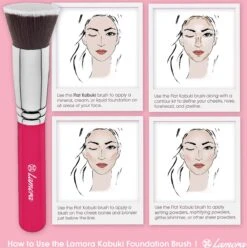 Foundation Borstel Roze - Lamora - Make-Up Kwast -GlowBelle Verkoopwinkel 1197x1200 43