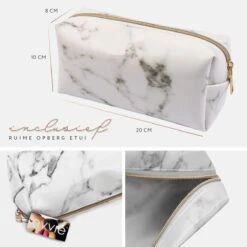 Evvie 24-delige Make-up Kwastenset - Wit/Rosé Goud - In Etui Marble -GlowBelle Verkoopwinkel 1199x1200 15
