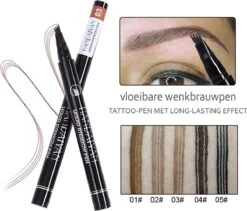 Wenkbrauw Microblade Pen - Tattoo - BRUIN 03 - Watervaste Microblading Wenkbrauwpen - Eyebrow Tattoo Pen - Make Up - 4 Punts Pen -GlowBelle Verkoopwinkel 1200x1026 5