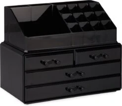 A&K 2in1 Make-up Organizer - 4 Lades Cosmetica Opbergdoos - Kaptafel - Zwart 15 A&K 2in1 Make-up Organizer - 4 Lades Cosmetica Opbergdoos - Kaptafel - Zwart -GlowBelle Verkoopwinkel 1200x1035 1