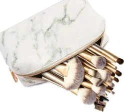 Evvie 24-delige Make-up Kwastenset - Beige/Goud - In Etui Marble -GlowBelle Verkoopwinkel 1200x1081 1