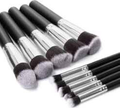 Evvie Set Van 10 Make-up Kwasten Kabuki - Zwart-Zilver 15 Evvie Set Van 10 Make-up Kwasten Kabuki - Zwart-Zilver -GlowBelle Verkoopwinkel 1200x1088 5