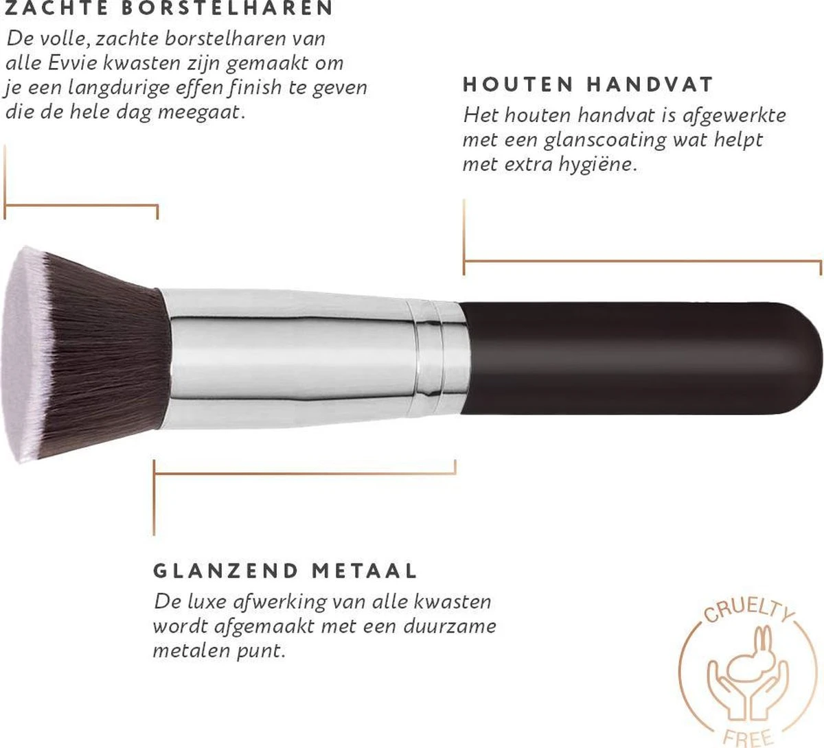 Evvie Set Van 10 Make-up Kwasten Kabuki - Zwart-Zilver 9 Evvie Set Van 10 Make-up Kwasten Kabuki - Zwart-Zilver - Afbeelding 9