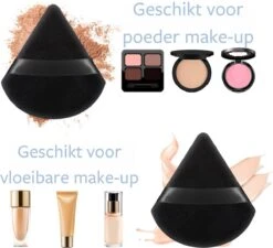 Merkloos Powder Puff Driehoek - Beauty Blender - Powder Puff - Poederdons - 12 Stuks - Zwart -GlowBelle Verkoopwinkel 1200x1091 9