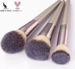 San Vitale® - Luxe Professionele Make Up Kwasten Set - Make Up Brush - Vegan Penselen - Inclusief Pouch - Make Up Pouch Met 10-delig Penselen Set - Champagne/goud -GlowBelle Verkoopwinkel 1200x1098 6