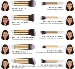 Evvie Set Van 10 Make-up Kwasten Kabuki - Wit-Goud 14 Evvie Set Van 10 Make-up Kwasten Kabuki - Wit-Goud -GlowBelle Verkoopwinkel 1200x1107 13