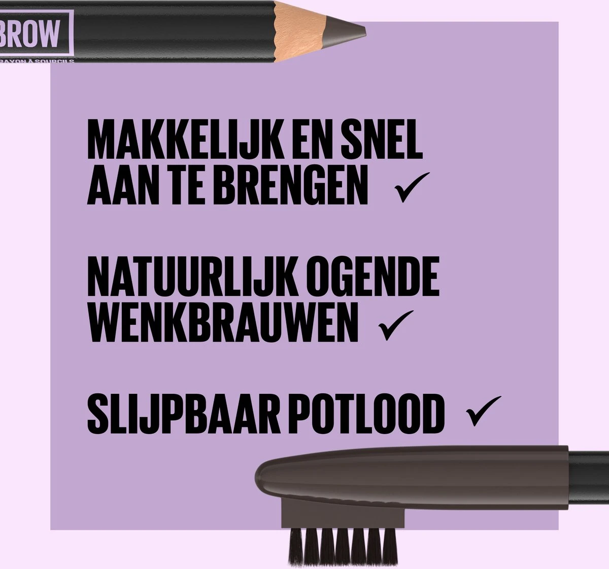 Maybelline New York - Express Brow Shaping Pencil - 05 Deep Brown - Bruin Wenkbrauwpotlood En Borstel 7 Maybelline New York - Express Brow Shaping Pencil - 05 Deep Brown - Bruin Wenkbrauwpotlood En Borstel - Afbeelding 7