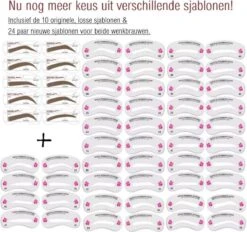 Merkloos Wenkbrauw Stempel – Brow Stamp – Stempelset – Make Up – Bruin – Incl. 34 Sjablonen – Incl. Wenkbrauw Borstel – Waterproof - Herbruikbaar - Cadeau Voor Haar -GlowBelle Verkoopwinkel 1200x1128 7