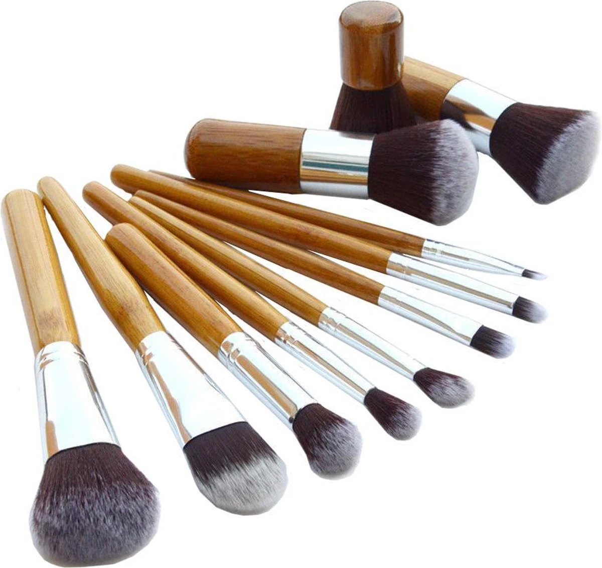 Evvie Make-up Kwasten Set, 11-delig – Bamboe – Basic Collection 4 Evvie Make-up Kwasten Set, 11-delig – Bamboe – Basic Collection - Afbeelding 4