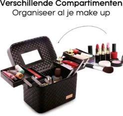Confibel Make Up Koffer - Uitklapbaar - 5 Opbergbakken - Met Spiegel - Zwart 26 Confibel Make Up Koffer - Uitklapbaar - 5 Opbergbakken - Met Spiegel - Zwart -GlowBelle Verkoopwinkel 1200x1132 4