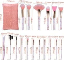 Makeup Kwasten - Makeup Set - Makeup Geschenksets - 16delig - Roze - Able & Borret -GlowBelle Verkoopwinkel 1200x1132 6