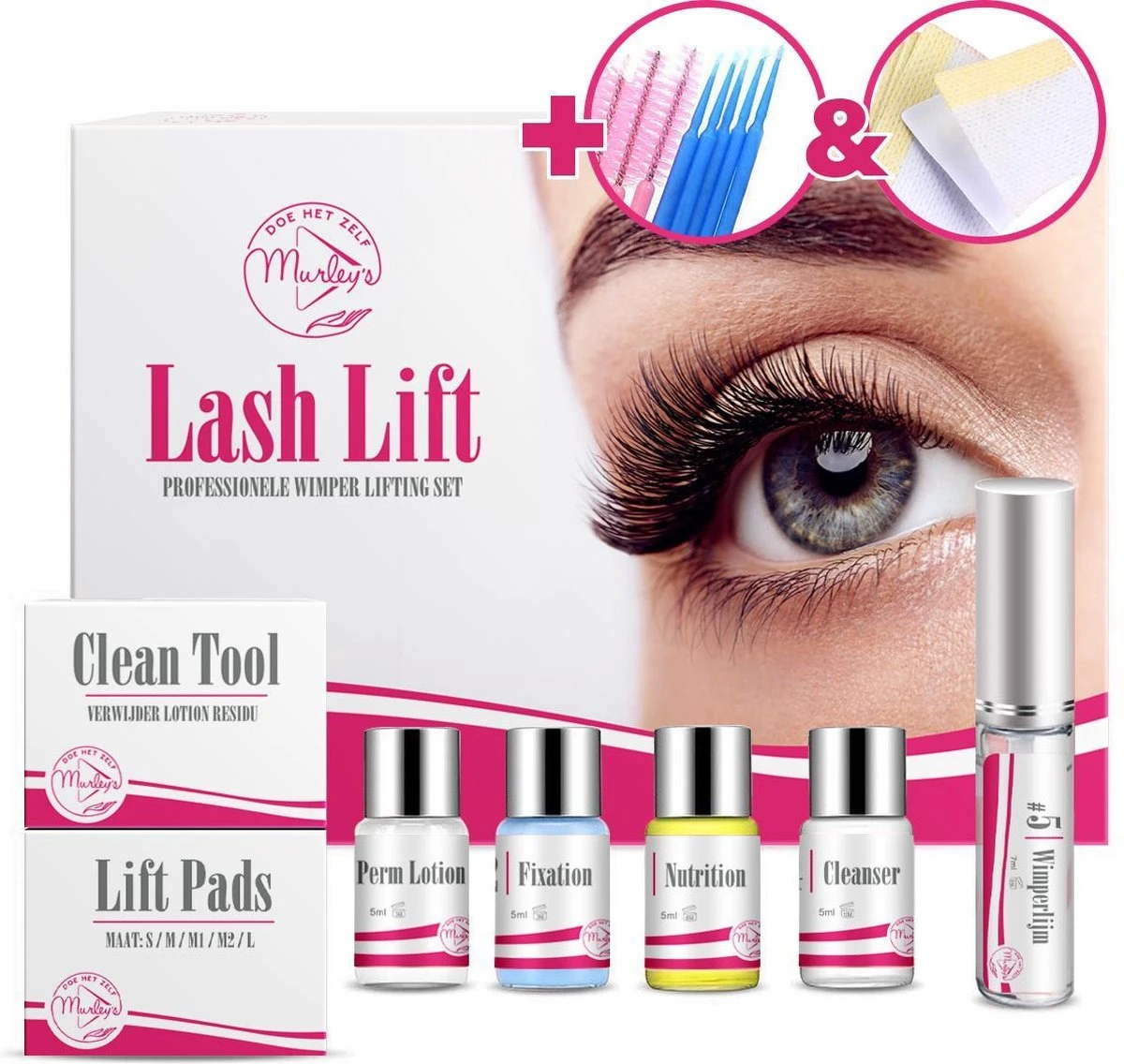 MURLEY’s Lash Lift Professionele Wimperlifting Set - Eyelash Lifting Kit - Wimperlift - Lashlift - 12 Weken Lang Perfect Gekrulde Wimpers - Geen Wimperkruller Meer Nodig 1 MURLEY’s Lash Lift Professionele Wimperlifting Set - Eyelash Lifting Kit - Wimperlift - Lashlift - 12 Weken Lang Perfect Gekrulde Wimpers - Geen Wimperkruller Meer Nodig