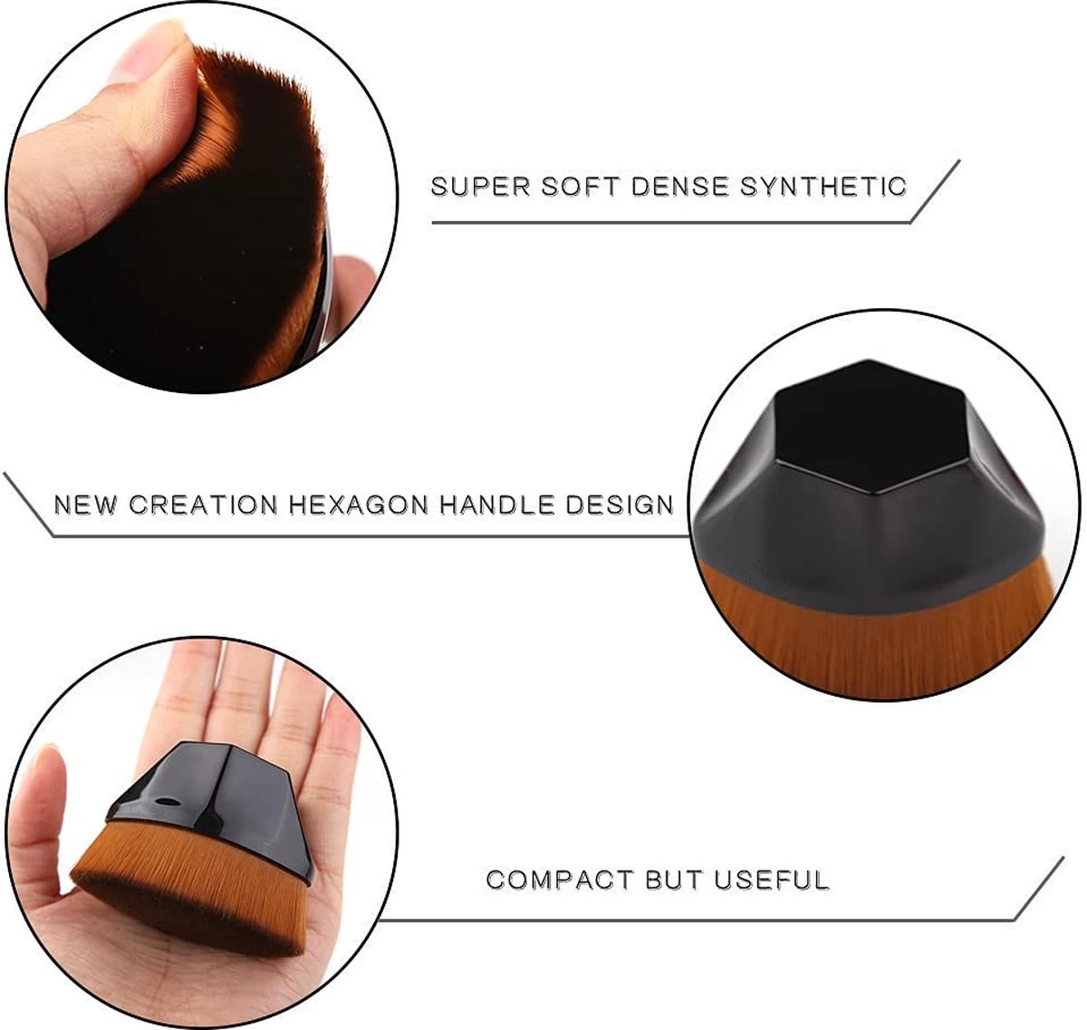 Garpex® Blush Foundation Brush - Make Up Borstel - Powder Brush - Make-up Kwast - Magic Face Brush - Concealer 3 Garpex® Blush Foundation Brush - Make Up Borstel - Powder Brush - Make-up Kwast - Magic Face Brush - Concealer - Afbeelding 3