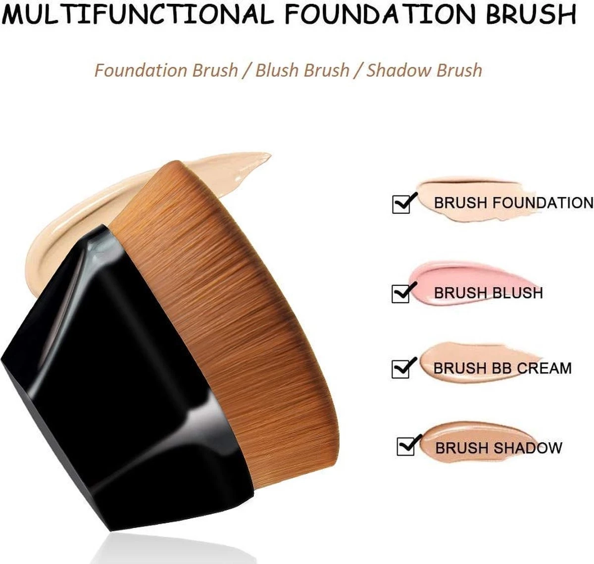 Garpex® Blush Foundation Brush - Make Up Borstel - Powder Brush - Make-up Kwast - Magic Face Brush - Concealer 5 Garpex® Blush Foundation Brush - Make Up Borstel - Powder Brush - Make-up Kwast - Magic Face Brush - Concealer - Afbeelding 5