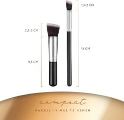 Evvie Set Van 10 Make-up Kwasten Kabuki - Zwart-Zilver 16 Evvie Set Van 10 Make-up Kwasten Kabuki - Zwart-Zilver -GlowBelle Verkoopwinkel 1200x1165 32