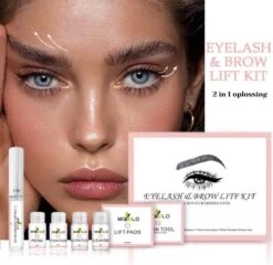 Merkloos Wimper & Wenkbrauw Lifting Set - Wimperlift - Wenkbrauwlift - Lashlift - Browlift - Proffesional Wimperlifting - Lash Lift - Wimperkit - Wenkbrauwkit - Permanent Gekrulde Wimpers - Lashes And Brows - Lash & Brow Kit