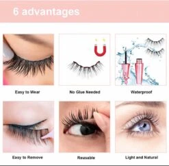 Nepwimers Zonder Lijm | Magnetische Wimpers | Eyeliners | Diamond Wimpers | Pincet | Wimperset | Model Diamond | Fake Lashes | M5 Lashes Diamond Set | Herbruikbare Wimpers | 3D Wimpers | Kit | Waterbestendig | Natuurlijke Wimpers | Waterproof -GlowBelle Verkoopwinkel 1200x1175 5