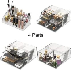 Make-up Cosmetische Organizer Opbergladen Display Dozen Case Met Laden (12D, Transparant) -GlowBelle Verkoopwinkel 1200x1176 11