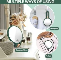FOGARI Handspiegel Met 1 X 10 X Vergroting, Dubbelzijdige Make-upspiegel, Draagbare Kleine Spiegel, Inklapbare Verstelbare Spiegel Met Handvat, Ronde Reisspiegel, Make-upspiegel, Tafelspiegel, 360 Graden Draaibaar -GlowBelle Verkoopwinkel 1200x1184 13