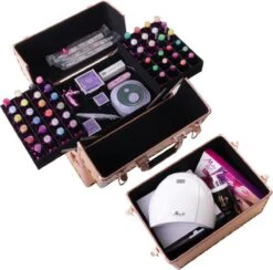 Koffer Groot Holo/Golden Rose XXL Met Opbergvakken -GlowBelle Verkoopwinkel 1200x1187 17