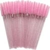 Wegwerp Wimper En Wenkbrauw Borsteltjes - Mascara Borsteltjes - Roze Glitter - 50 Stuks
