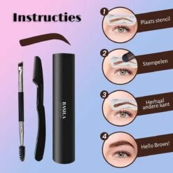 Basila® Duo Wenkbrauw Stempel Kit - Donker Bruin & Bruin - Watervast - Matte Poeder - Trimmer - 26 Stencils 7 Basila® Duo Wenkbrauw Stempel Kit - Donker Bruin & Bruin - Watervast - Matte Poeder - Trimmer - 26 Stencils -GlowBelle Verkoopwinkel 1200x1200 1288