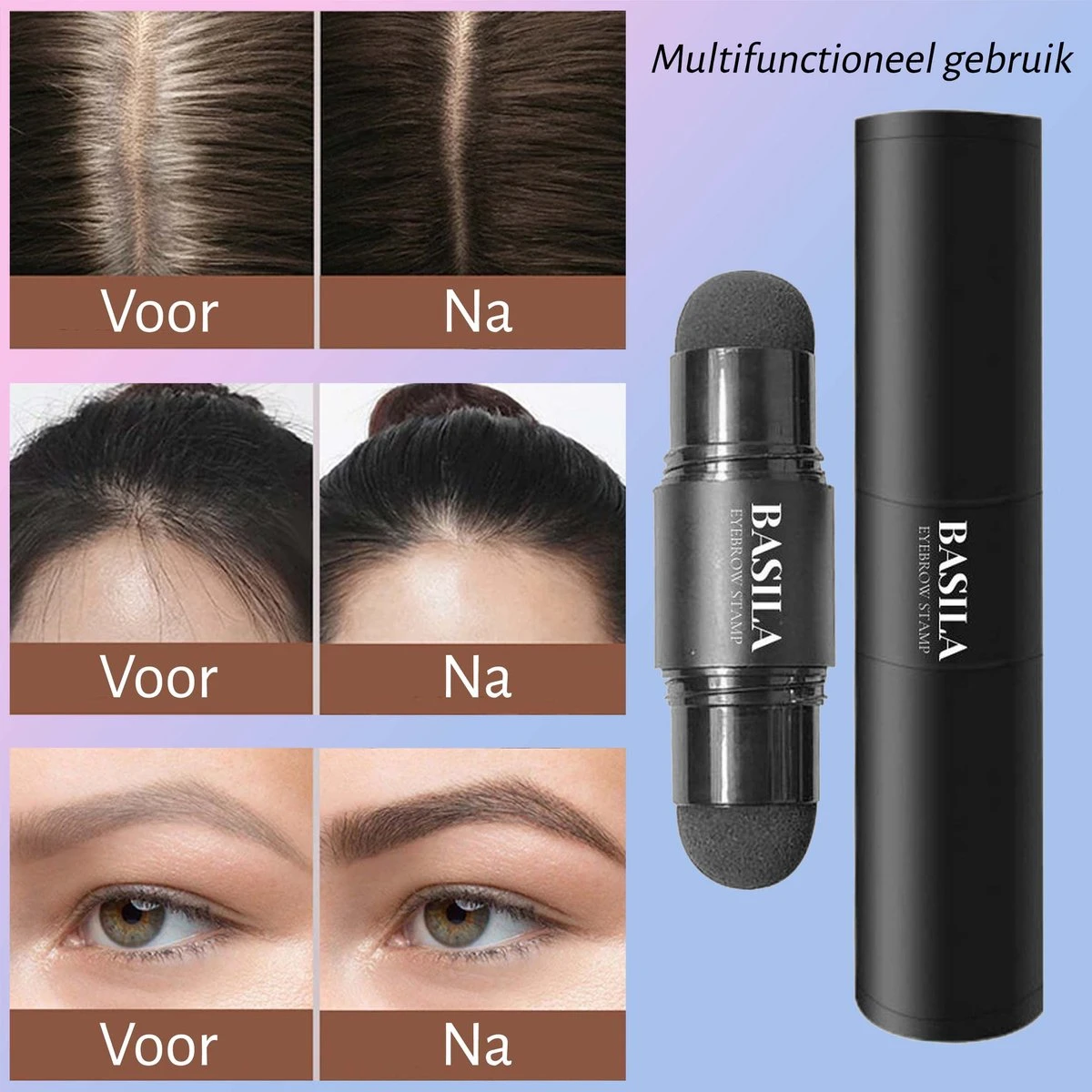 Basila® Duo Wenkbrauw Stempel Kit - Donker Bruin & Bruin - Watervast - Matte Poeder - Trimmer - 26 Stencils 4 Basila® Duo Wenkbrauw Stempel Kit - Donker Bruin & Bruin - Watervast - Matte Poeder - Trimmer - 26 Stencils - Afbeelding 4