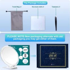 5 Inch, 20x Vergrotende Spiegel, Tweezijdige Spiegel, 20X/1x Vergroting, Opvouwbare Make-upspiegel Met Handheld/standaard, Gebruik Voor Make-up Toepassing, Pincet, En Mee-eter/smetverwijdering. (zilver) -GlowBelle Verkoopwinkel 1200x1200 1392