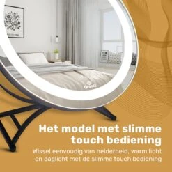 Great's® Make Up Spiegel Met LED Verlichting - ⌀ 40cm - Visagie Spiegel Rond - Extra Close Up Spiegeltje 10x - Zwart -GlowBelle Verkoopwinkel 1200x1200 1399