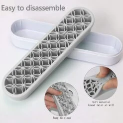 Make Up Organizer - Grijs - Make Up Holder - Kwasten Organizer - Make Up Houder - Nagellak/Lipstick Organizer - Lippenstift Houder - Siliconen -GlowBelle Verkoopwinkel 1200x1200 1434