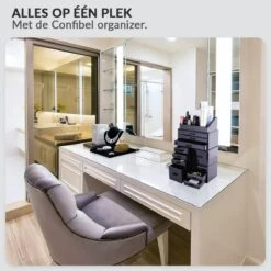 Confibel XXL Acryl Make-up Cosmetica Organizer - Verstelbare Lades - Sieraden/Make-up/Cosmetica Organizer - 11 Compartimenten - Zwart -GlowBelle Verkoopwinkel 1200x1200 1439