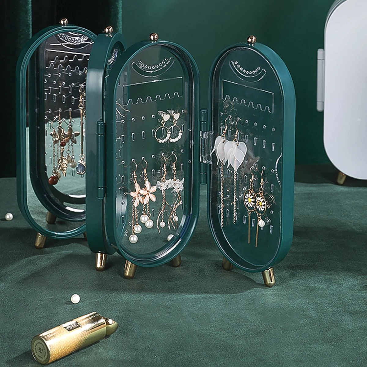 PIXMY® - Groen - Sieradenhouder - Oorbellenrekje - Sieradenrekje - Sieraden Organizer - Sieraden Doos - Sieraden Opbergen 4 PIXMY® - Groen - Sieradenhouder - Oorbellenrekje - Sieradenrekje - Sieraden Organizer - Sieraden Doos - Sieraden Opbergen - Afbeelding 4