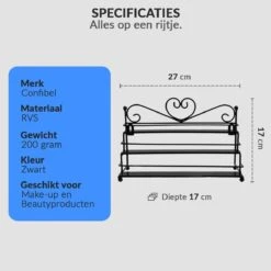 Confibel Nagellak Organizer - Nagellak Flesjes Houder - Essentiële Oliën Organizer - Rek Voor Flesjes - Wanddecoratie - Zwart -GlowBelle Verkoopwinkel 1200x1200 1477