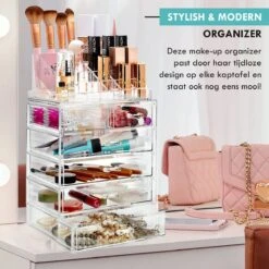 Merkloos XL Make-Up Organizer - 22 Opbergvakken - Tweedelig - Acryl -GlowBelle Verkoopwinkel 1200x1200 1480
