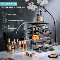 Merkloos XL Make-Up Organizer - 22 Opbergvakken - Tweedelig - Acryl -GlowBelle Verkoopwinkel 1200x1200 1482