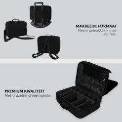 Cosmetica Koffer - Make-up Koffer Met Verstelbare Vakken - Visagie En Nagelstyliste Beauty Koffer - 37x27x13CM -GlowBelle Verkoopwinkel 1200x1200 1543