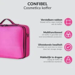 Cosmetica Koffer - Make-up Koffer Met Verstelbare Vakken - Visagie En Nagelstyliste Beauty Koffer - 35x25x11CM - Roze -GlowBelle Verkoopwinkel 1200x1200 1568