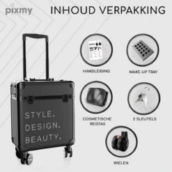 PIXMY® - MT130-S - Make Up Koffer - Cosmetica Koffer - DESIGN 12 PIXMY® - MT130-S - Make Up Koffer - Cosmetica Koffer - DESIGN -GlowBelle Verkoopwinkel 1200x1200 1572
